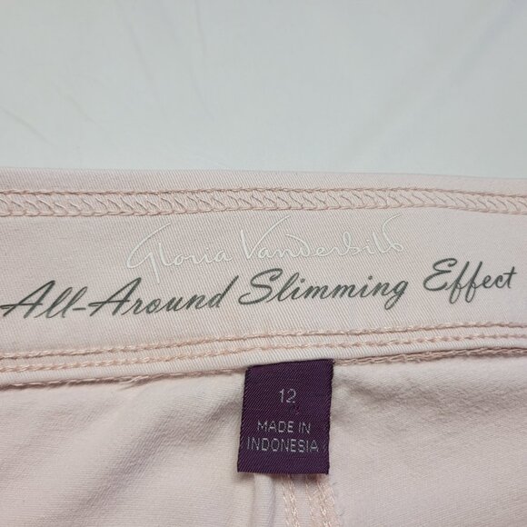 Gloria Vanderbilt Jeans Avery Skimmer Womens Size 12 Embroidered Slimming Pink - Picture 3 of 16